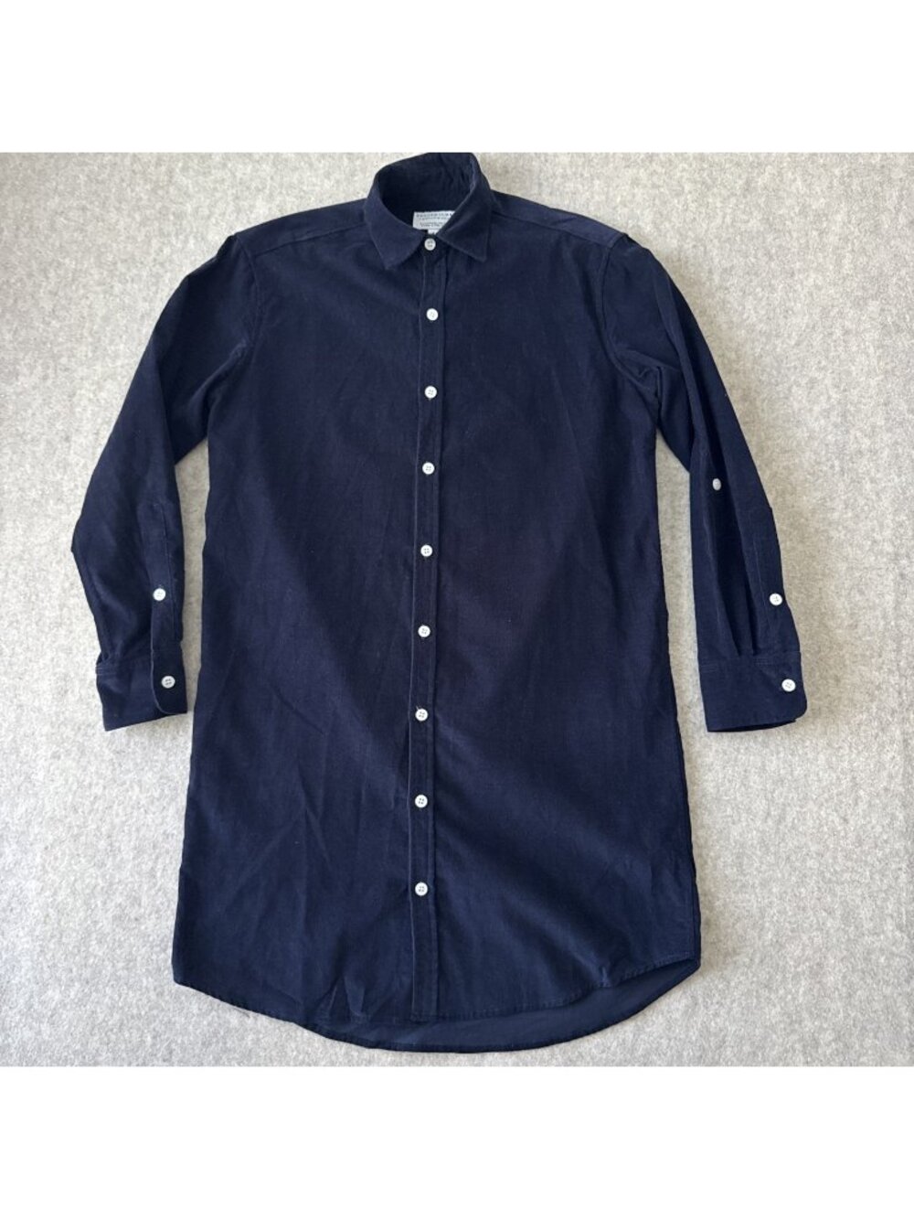 Emily Phillips Nashville Girlfriend Shirt Dress Womens 4 Navy Baby Cord Made USA